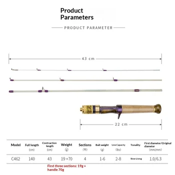 Cheery Carbon Ejection Portable Four-section Ultra-soft Micro-object XUL Slow Horse Mouth Rod Straight Gun Handle Luya Fishing – Soft Lure – view 3