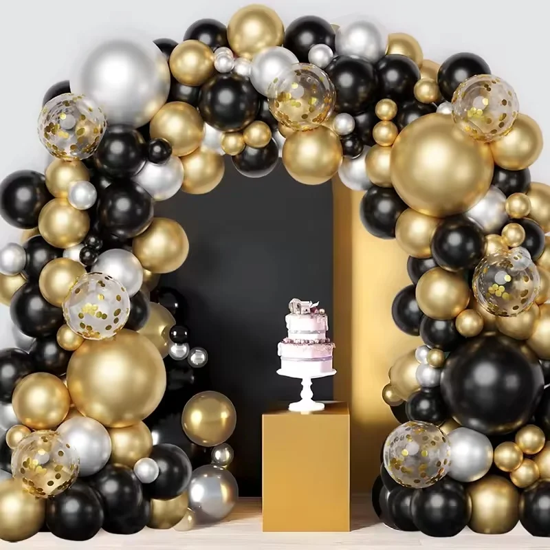 Wholesale Custom Black Gold Balloon Set Holiday Party Birthday Wedding Decoration Balloon Garland Arch Halloween Mother's Day