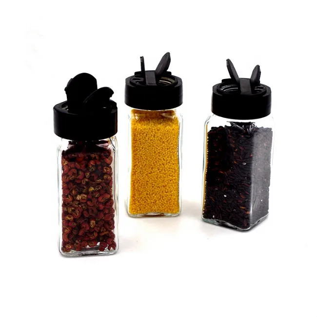 4 oz Square Glass Spice Jars