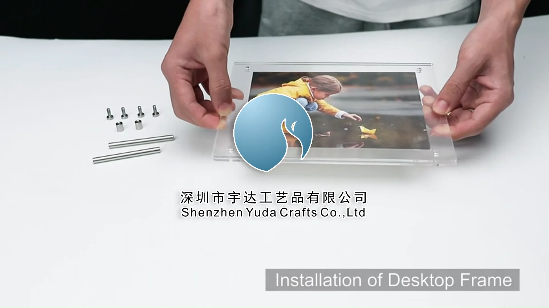 Acrylic Diamond Polished Bevel Tabletop Float Frame For 5x7" Photo File