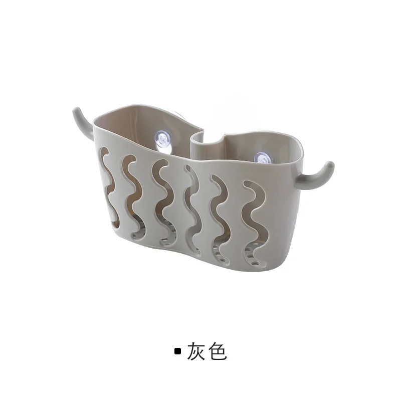 Perforation-free suction cup storage hanging basket faucet sponge drain basket Kitchen utensils utensil storage rack manufacture