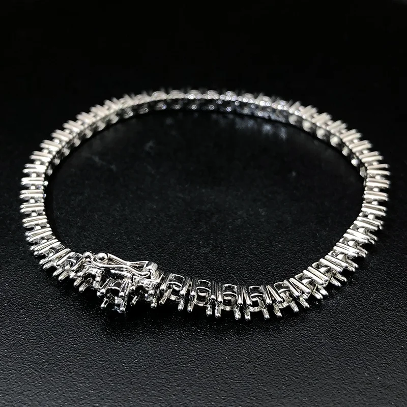 Factory Custom 3mm Tennis Chain Mounting Settings S925 Silver 9k 10k 14k 18k Gold Moissanite Labl Diamond Tennis Chain Bracelet