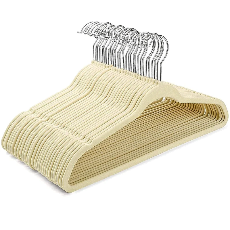 Modern Luxury Suit Hangers Space Saving Flocked Hangers For Cloths Non