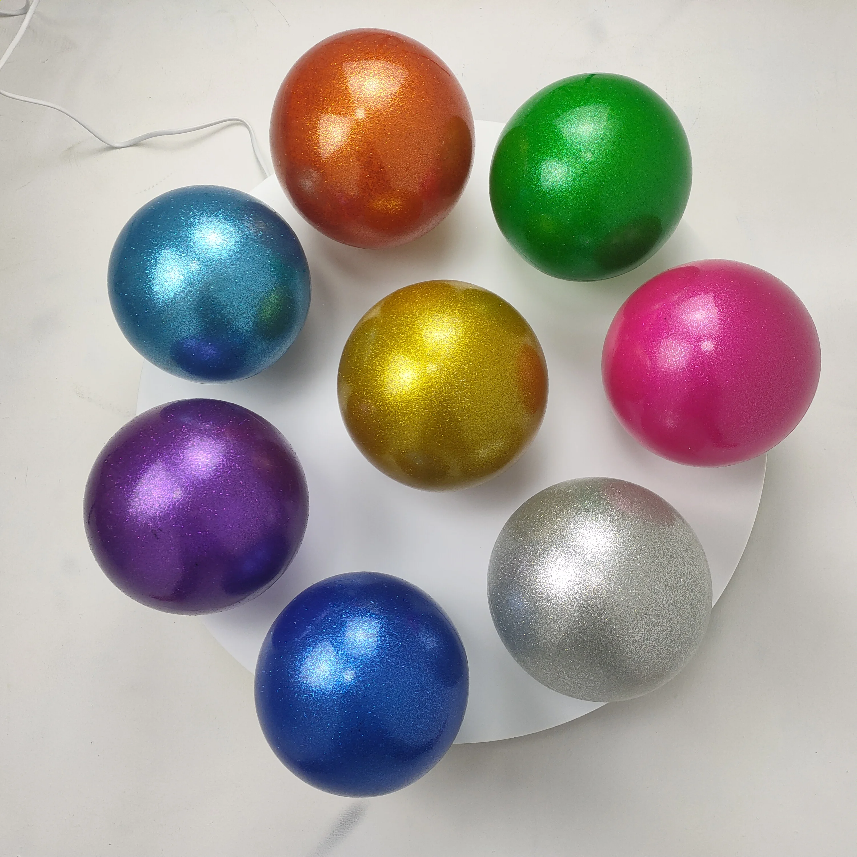 Оптовая продажа, гимнастический шар с блестками, цвет под заказ, 6 дюймов и 8 дюймов
