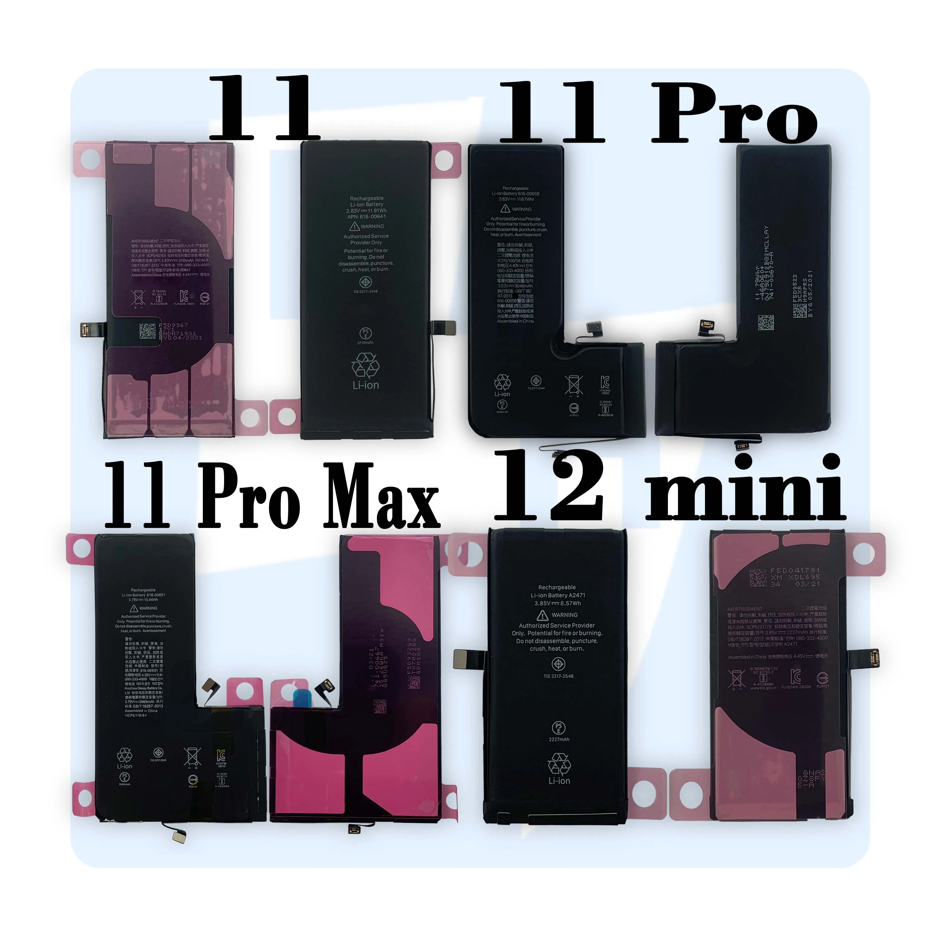 
 Литий-ионный аккумулятор OEM для сотового телефона iphone 11 11 Pro 11 Pro Max 12 Mini 12 Pro 12 Pro Max  