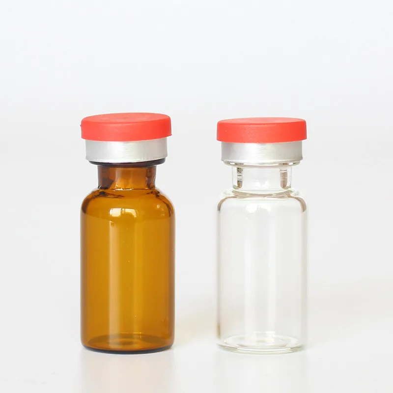 Freeze-Dried Powder 3ML 5ML 10ML 15ML Empty Packaging Clear Glass Ampoule Bottles Serum Vials with Dispenser tip Caps