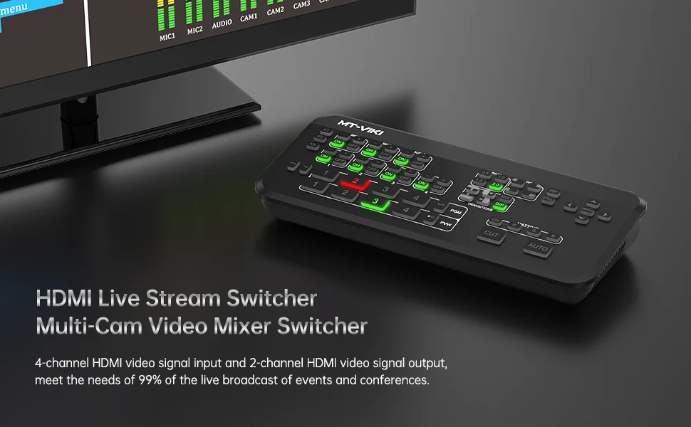 Hdmi Video Mixer Switcher Live Streaming 4channel,Mtviki 4 Way Multi