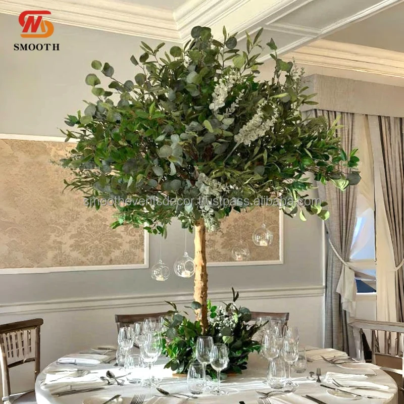 SMOOTH Social Media Popular Artificial Tree Custom Artificial Green Leaves Tree for Wedding Table Decoration