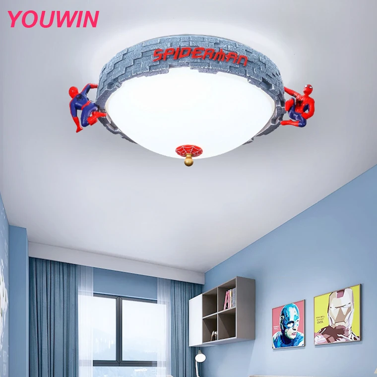 TOUCH LAMP KIDS BOYS ROOM FREE  P & P SPIDER-MAN CEILING DRUM LIGHT SHADE 11" 