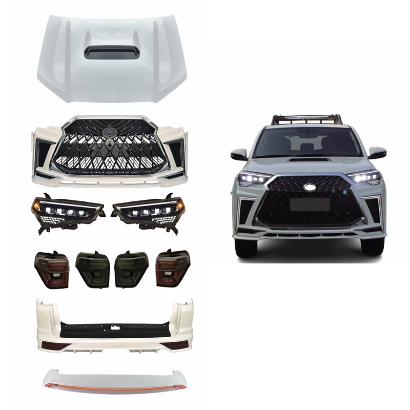 auto parts upgrade modified full body kit lexus style front rear body kit facelift for TOYOTA 4runner 2010-2021