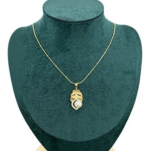 Fine Natural Freshwater Pearl Set Vintage Top Jewelry Pendant Necklace Round Cut Diamond Necklaces for Women