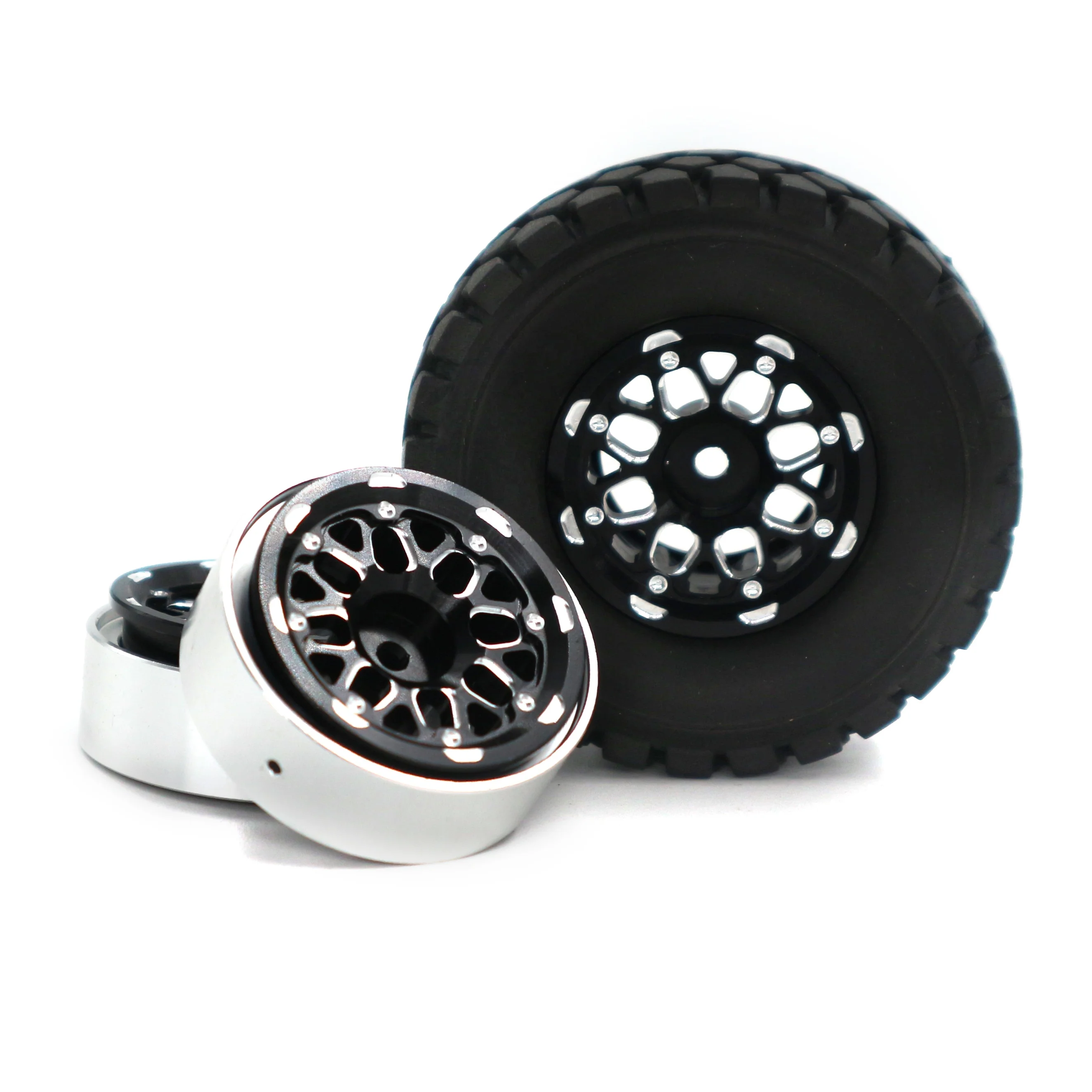 4P Aluminium Alloy 1.3" Beadlock Wheel Rims For 1/24 1/18 SCX24 TRX4m