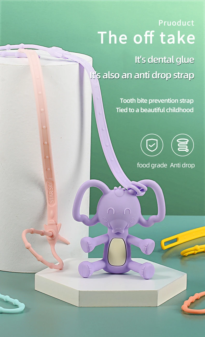 Silicone Cotton Pacifier Teether Chain Baby Toys Logo Dummy Clip