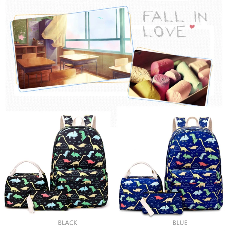 Wholesale Waterproof School Bag Set Kids Bagpack 3-piece Backpack With Lunch Bag for Boys Teenagers