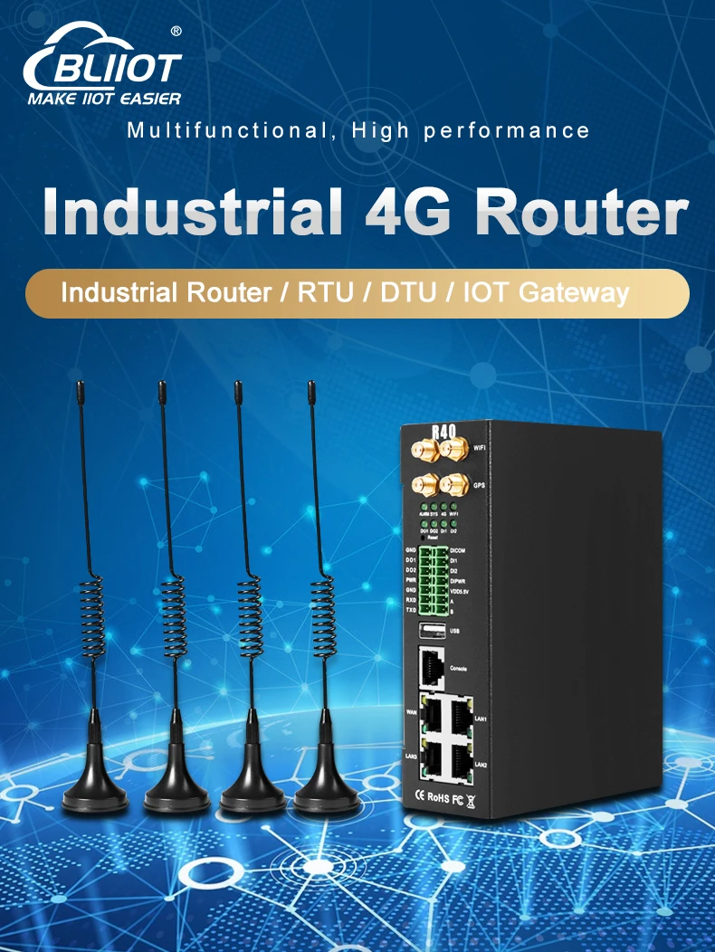 Support Modbus Master/Slave MQTT R40A Industrial 4G Edge Router for ...
