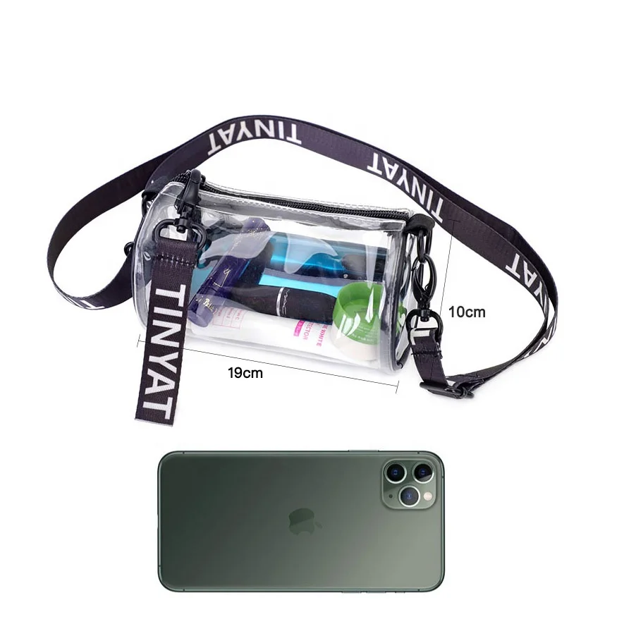 BSCI Factory Event Stadium Clear PVC TPU Messenger Bag Transparent Purse Shoulder Bag With Adjustable Strap