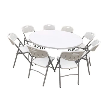 5ft portable HDPE plastic round folding table for outdoor picnic