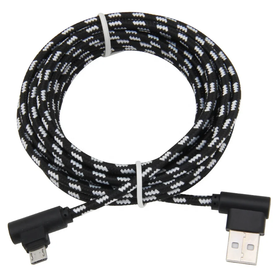 90 Degree 2m Nylon Type-C Fast Mobile Phone Charger Cable USB Type
