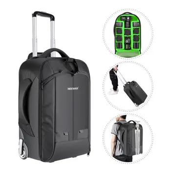 Neewer 2-in-1 Convertible Wheeled Camera Backpack Luggage Trolley Case With Double Bar Anti-shock Detachable Padded Compartment detail image