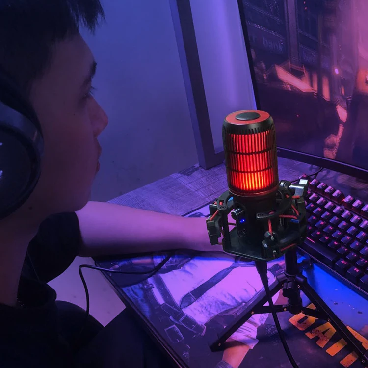 New Creative design RGB USB Condenser microphone Recording Youtube Mic Online Gaming desktop Computer microphone