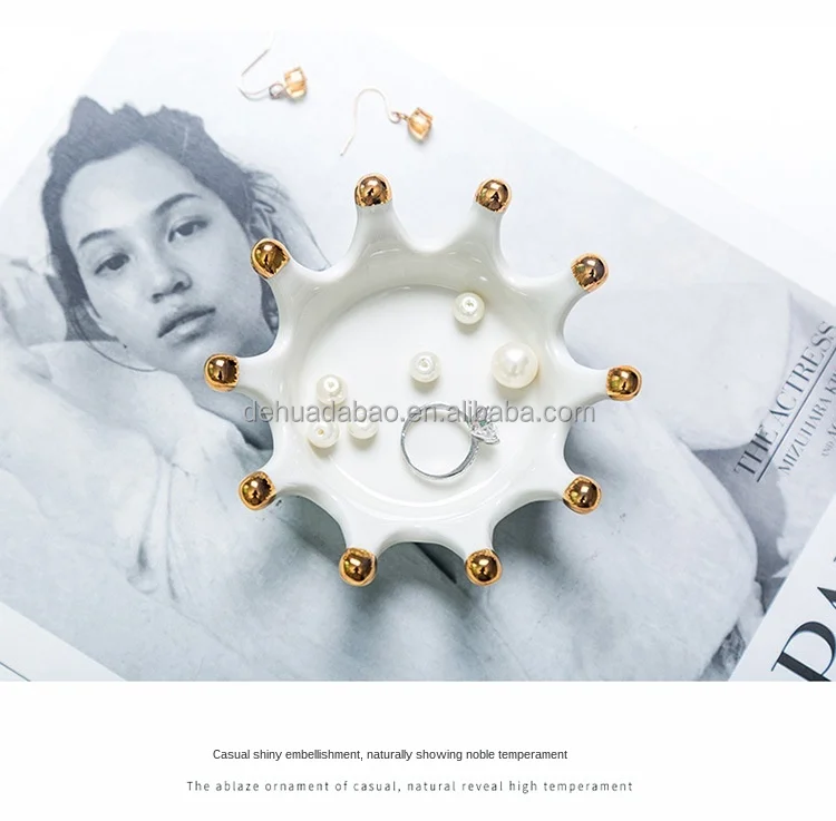 Custom Ceramic Ring Holder Jewelry Crown Shape Ring Trinket Tray Dish Birthday Wedding Festival Gifts.jpg