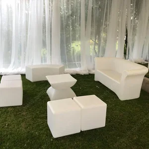 Plastic Glowing Luminous Illuminated Led Sofa Set Outdoor Nightclub Led Furniture for Outdoor Garden Event Party