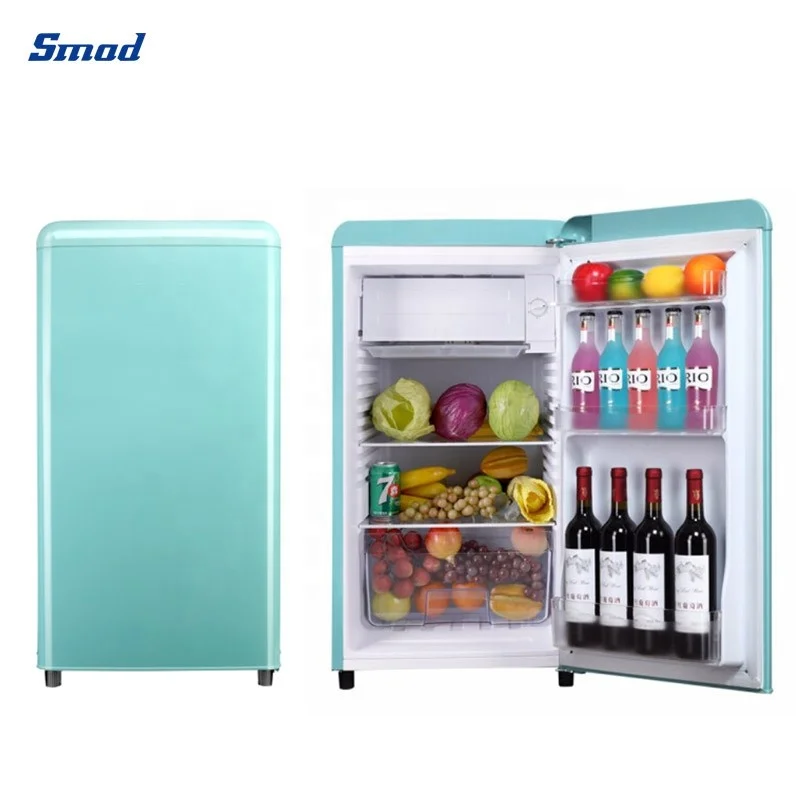 118L Single Door Upright Retro Mini Small Fridge Refrigerator for Home