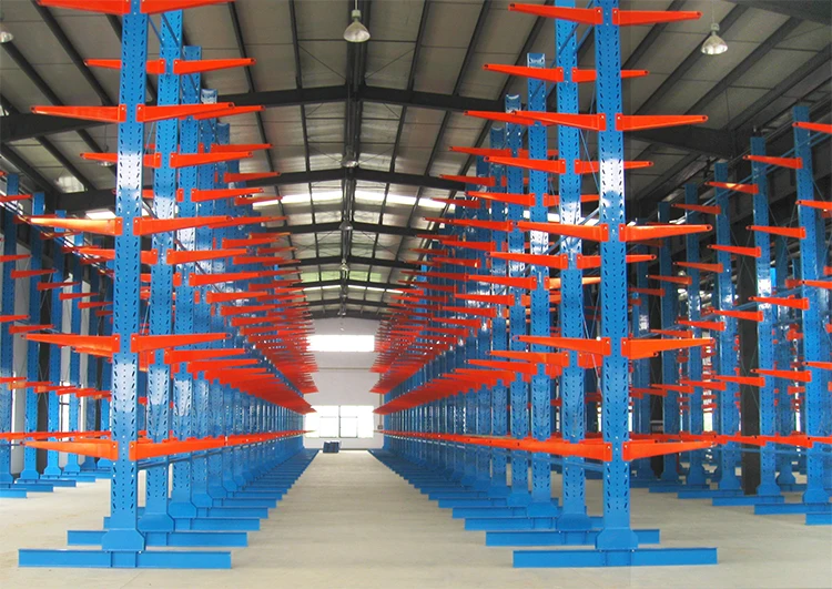 galvanized cantilever racking for outdoor long item storage