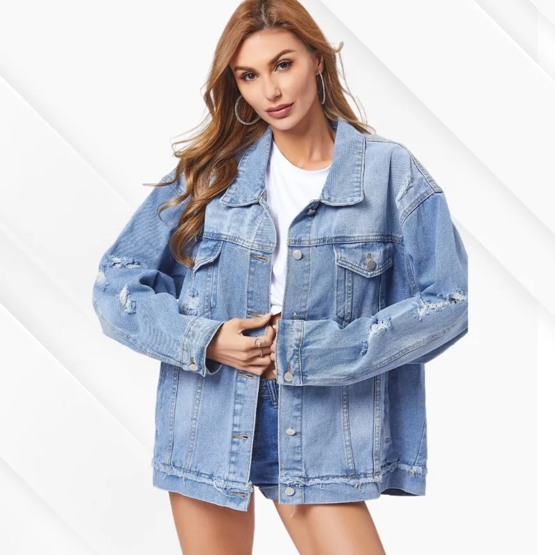 oversized ripped jean jacket