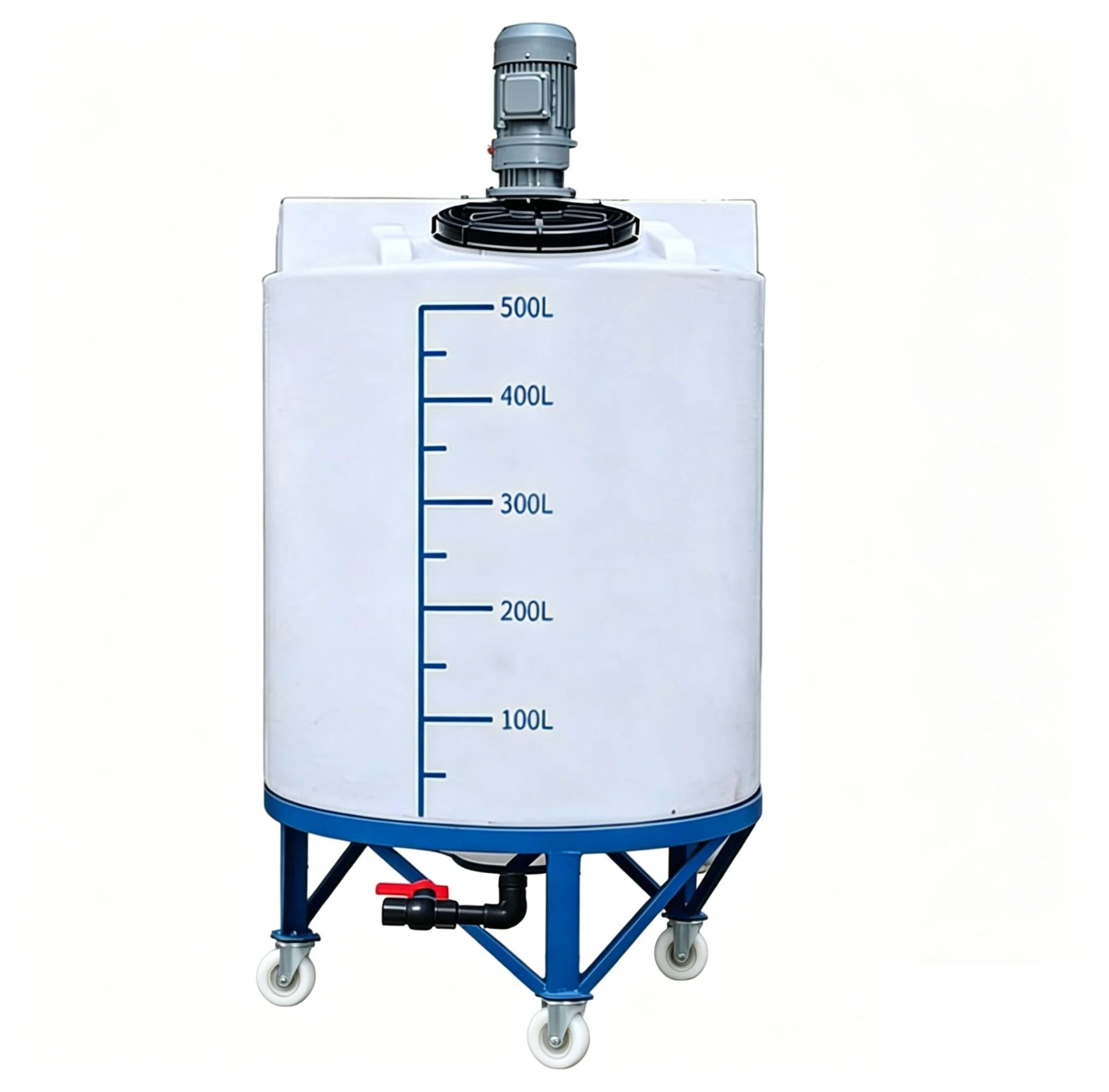 500L Poly Agricultural Chemical Storage and Mixing Tank with Agitator and Motor for Liquid Applications