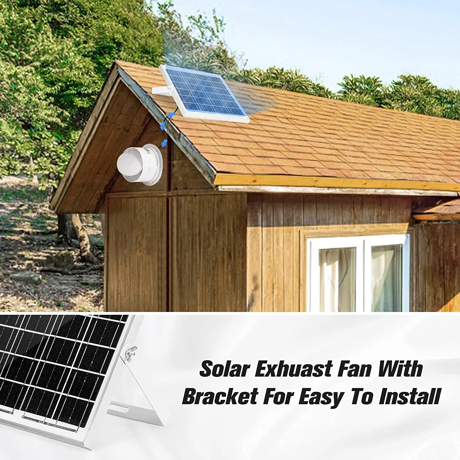 Hole Smoke Exhaust Fan, Solar, DC12V, Wall - detail 8