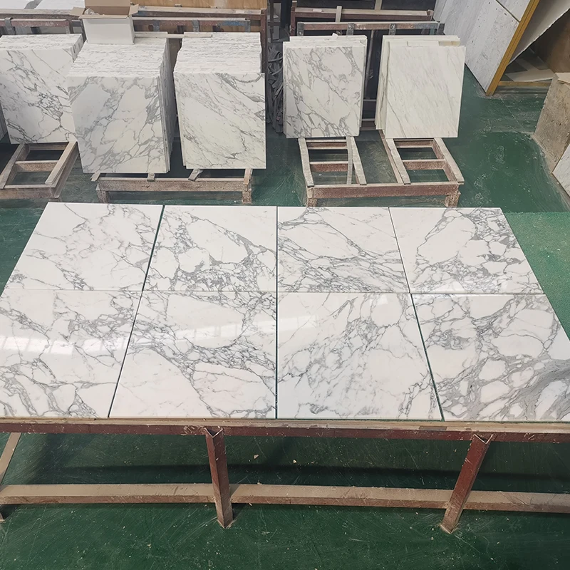 Hot selling Marble Stone Italian Arabescato White Marble Mosaic Tiles Slab For Kitchen and Bathroom Vanitytop  Projects