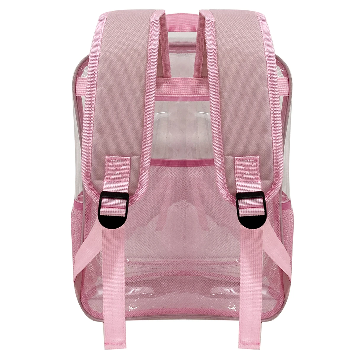 Customized logo pvc material high quality pink colorful school backpack transparent clear pvc backpack for men women kids