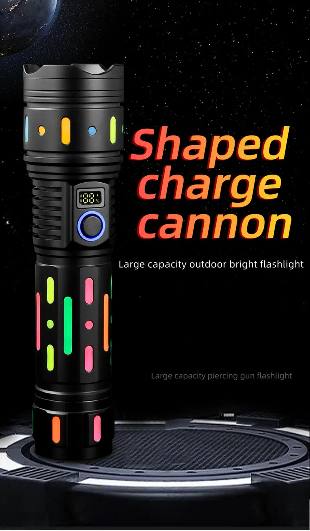 60W Fluorescence LED Flashlights USB Rechargeable High Power Tactical Trekking Torch Torch Waterproof Outdoor Camping Flashlight supplier