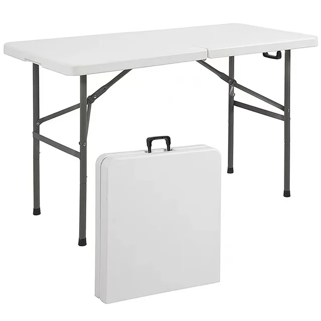 Wholesale Outdoor Lightweight Portable Rectangular Table White Camping Plastic Folding Table For Banquet Party Events