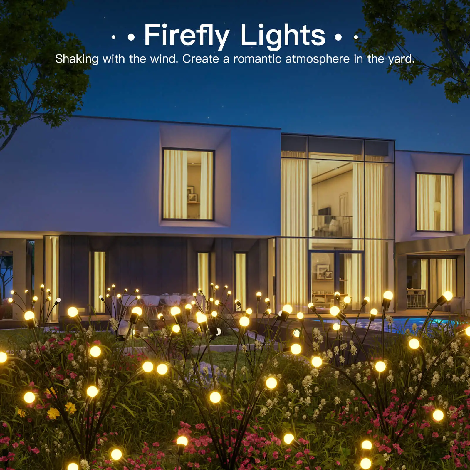 Wholesale Outdoor Waterproof 6led Fire Fly Stack Lights Solar Garden ...