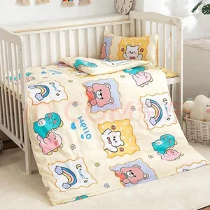 Wholesale 200TC Fashion Homes Lovely 3D Printed Cartoon Duvet Cover Comforter Kids 4 Pieces Bedding Set