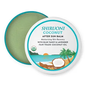 Custom Logo Natural Coconut After Sun Balm Soothing Face and Body Skin Repair Calming Hydrating Balm