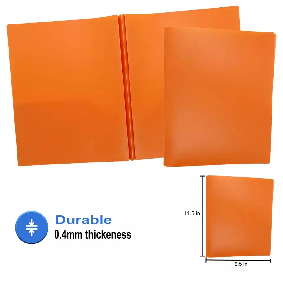 A4 Letter Size Plastic Pp Material Durable Multicolor 2 Pockets Three