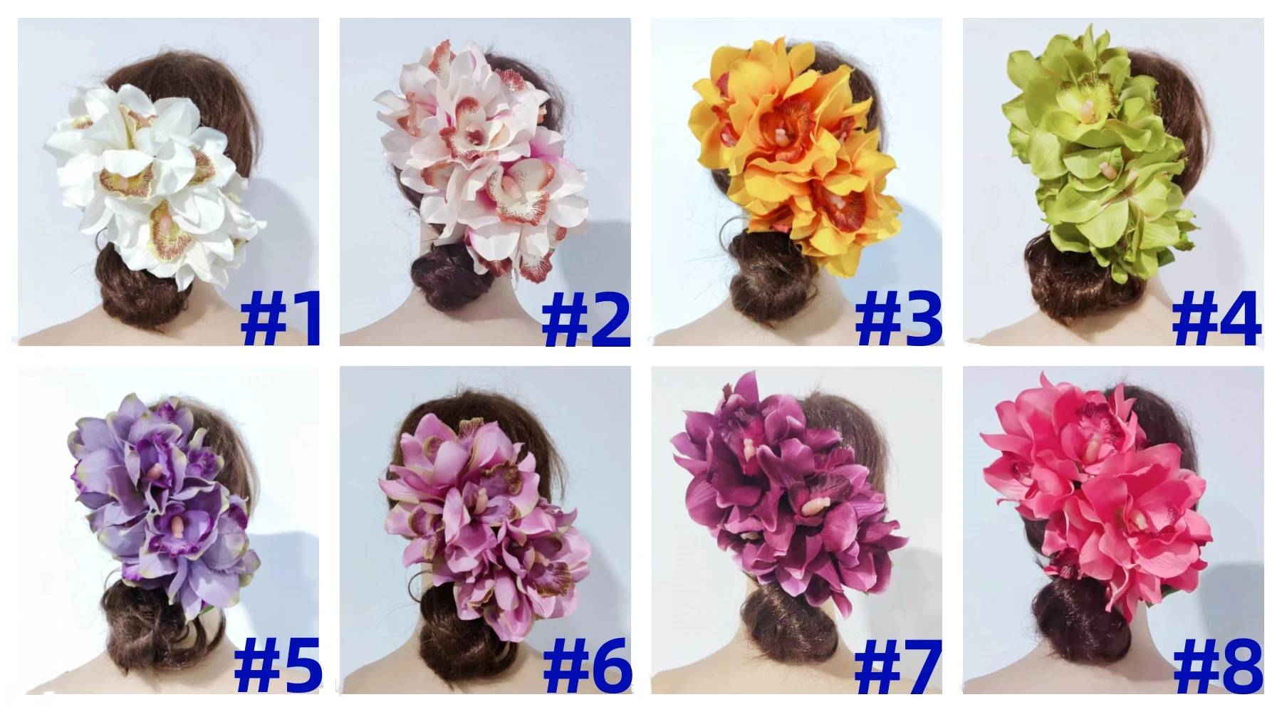 Hot Sell Hawaiian Flower Hairgrip Artificial Orchid Hair Clip For Luau