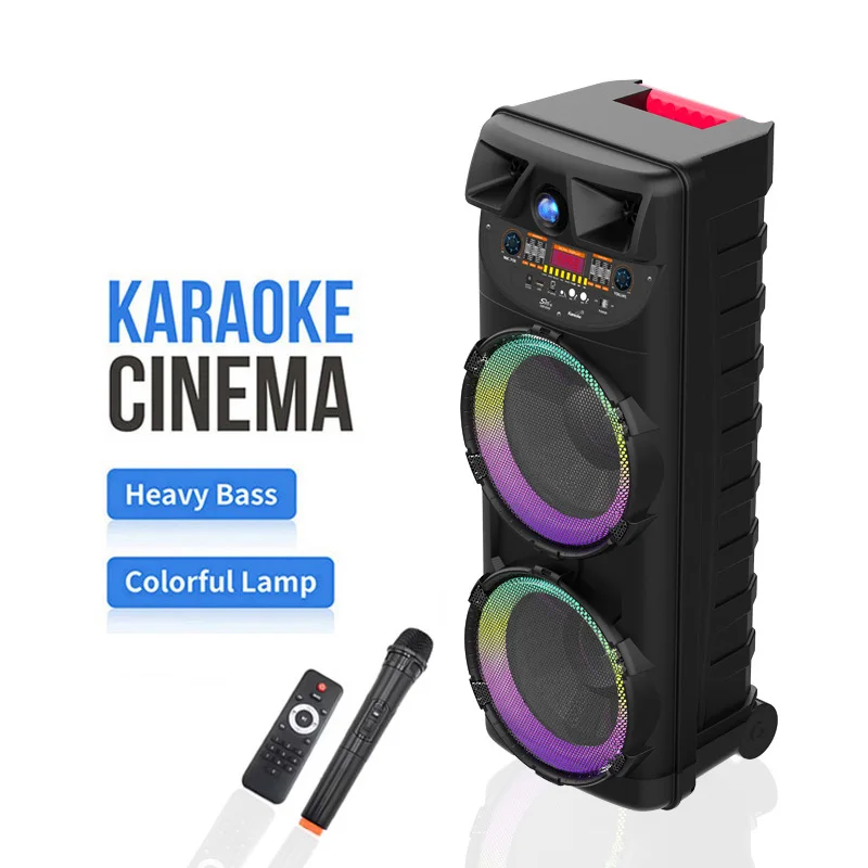 Portable Bluetooth Party Trolley Speaker With Dual 10