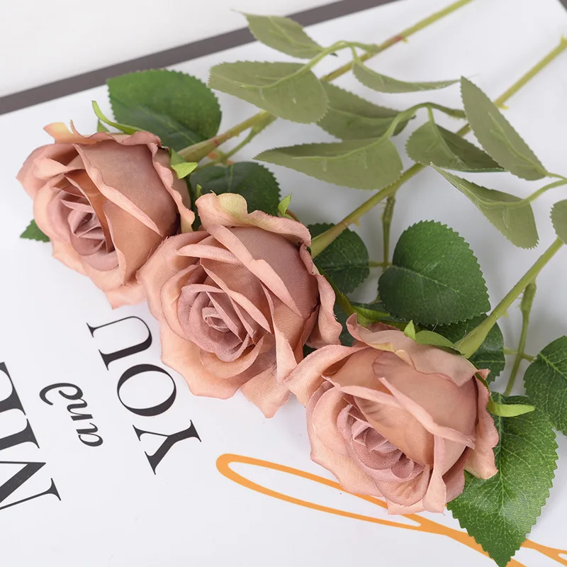 Factory Wholesale Rose Single Artificial Flower Real Touch Rose Flower