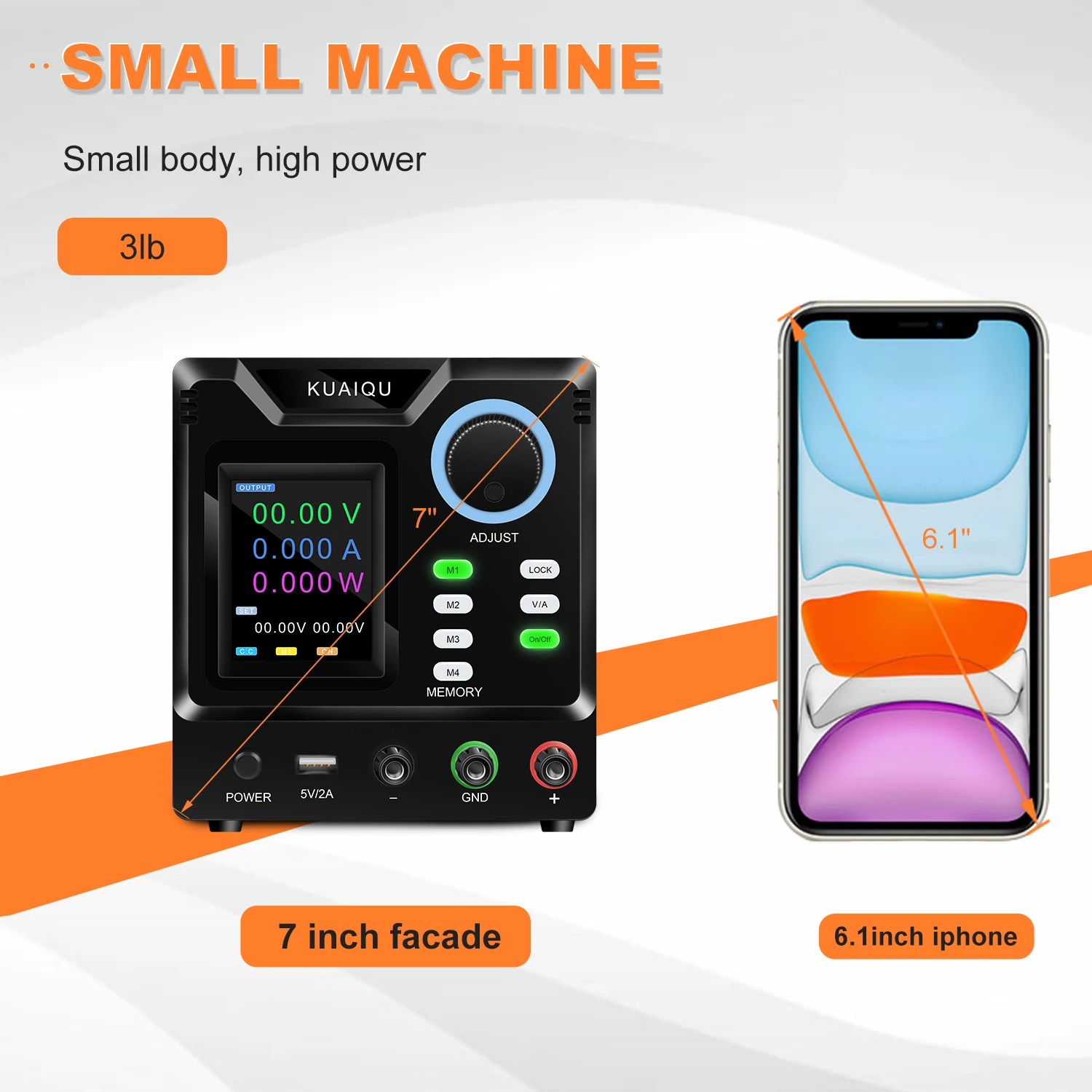 KUAIQU SPPS-D4001 디지털 조정 가능한 DC 전원 공급 장치 400V 1A 산업 유지 보수 스위칭 규제 전원  HSPY-400-1