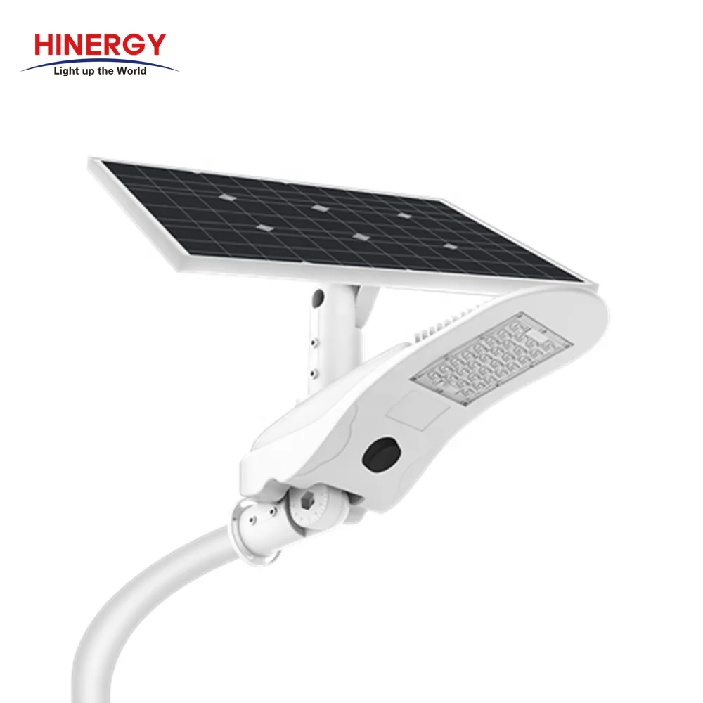 Hinergy High Lumen Split Solar Panel Power Solar Street Light with Lifepo4 Battery Backup
