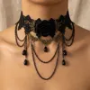 Collana Girocollo con Fiore in Pizzo Nero