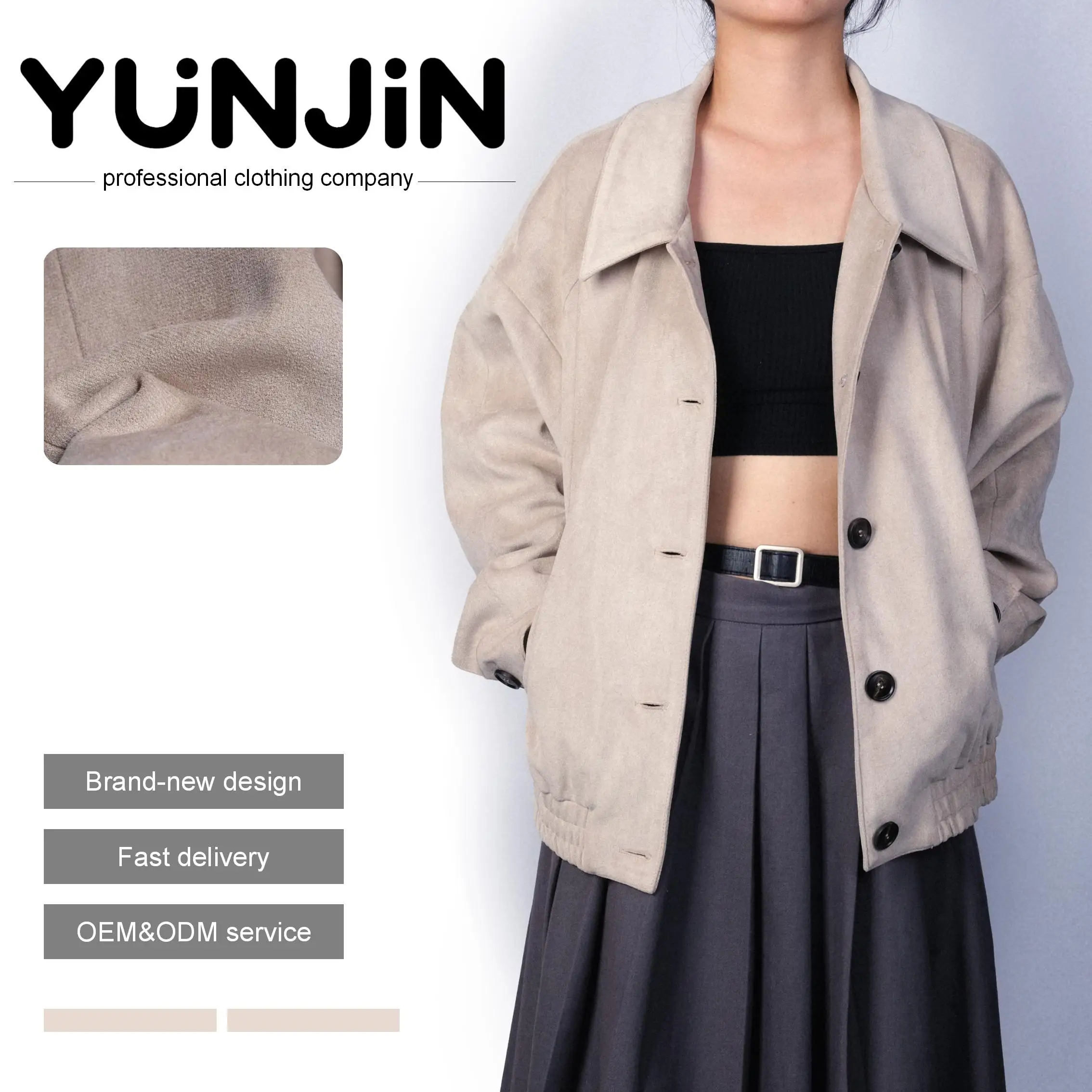 YUNJIN New Design Womens Faux Leather Coat -