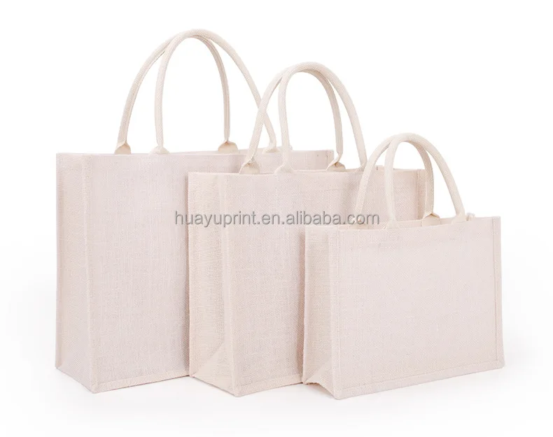 Eco-friendly Wholesale Fashion Burlap Bag Shopping Bag Portable Burlap Eco Laminating Jute Tote Bag Printable Logo supplier