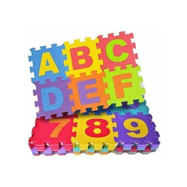 Eva Floor Play Mat Kids Foam Puzzle Floor Play Mat ABC Foam Puzzle with Shapes & Colors Or Numbers & Alphabets 36pcs Large Alphabet Numbers Baby Room Jigsaw Multicolor 