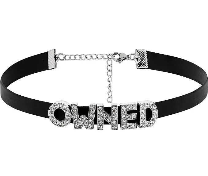 OWNED Daddy's Girl YES SIR BABY GIRL Choker Cute Kawaii Rhinestone Letter  Collar Necklace Sexy Leather