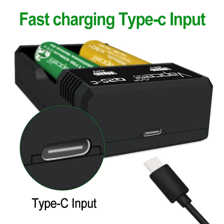 Vapcell Q2s-C Type C Charger - Fast & Reliable Battery Charging Vapcell Q2s-C Type C Charger - Fast & Reliable Battery Charging